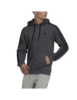 Sudadera Hombre adidas 3 Stripes Gris Oscuro