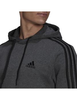 Sudadera Hombre adidas 3 Stripes Gris Oscuro