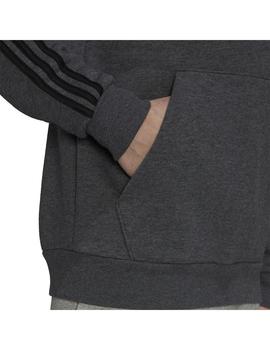 Sudadera Hombre adidas 3 Stripes Gris Oscuro