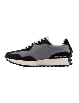 Zapatilla Unisex New Blanca 327 Negro Gris