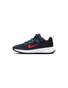 Zapatilla Niño Nike Revolution 6 Negra Roja