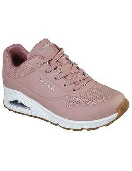 Zapatilla Mujer Skechers Uno-Stand On Air Rosa Blanca