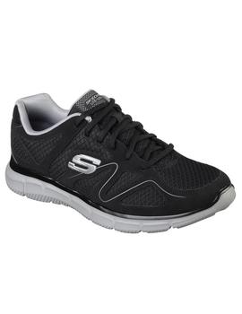 Zapatilla Hombre Skechers Satisfaction Negra Gris