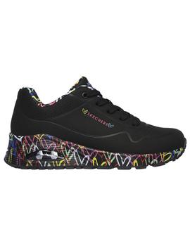 Zapatillas Mujer Skechers Uno-Lovin Negra Multicol