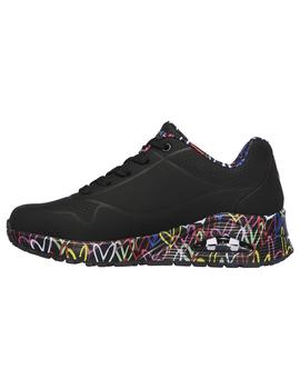 Zapatillas Mujer Skechers Uno-Lovin Negra Multicol