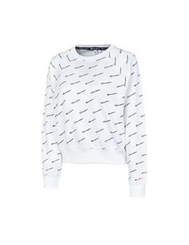 Sudadera Champion Logotipo Blanca Mujer