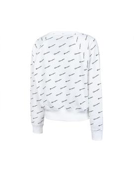 Sudadera Champion Logotipo Blanca Mujer