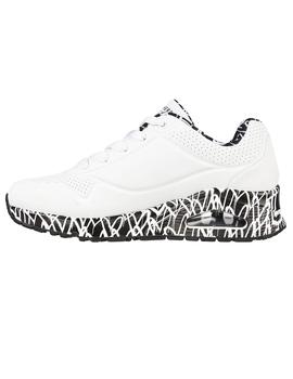 Zapatilla Mujer Skechers Uno-Lovil Blanco/Negro