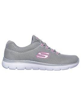 Zapatilla Mujer Skechers Summits Gris/Rosa