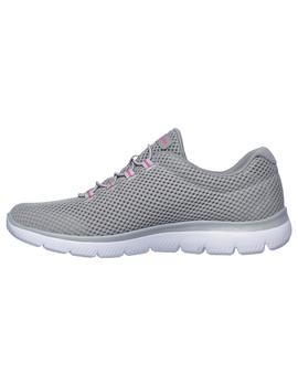 Zapatilla Mujer Skechers Summits Gris/Rosa