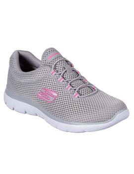 Zapatilla Mujer Skechers Summits Gris/Rosa