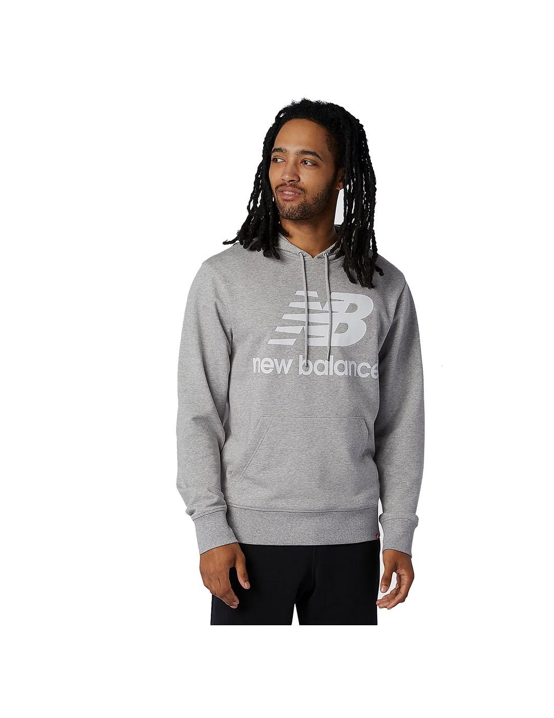 Sudadera Hombre New Balance Essential Stacked Gris