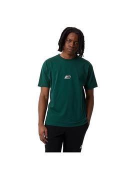 Camiseta Hombre New Balance Essentials Graphic Short Verde