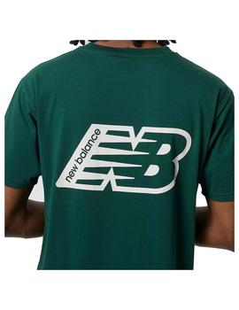 Camiseta Hombre New Balance Essentials Graphic Short Verde