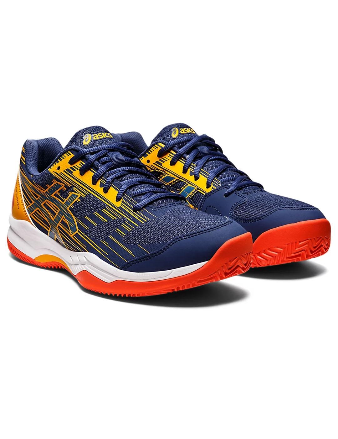 Zapatillas de pádel hombre - Asics Gel Dedicate 8 blanco naranja