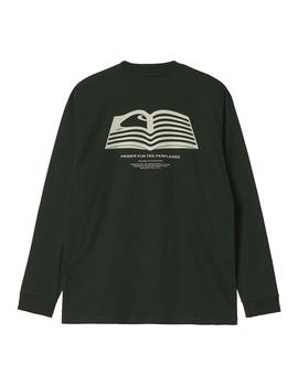 Camiseta M.Larga Hombre Carhartt WIP Book State Verde