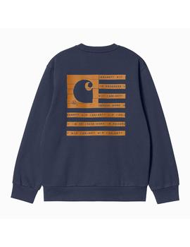 Sudadera Hombre Carhartt WIP Label State Flag Marino