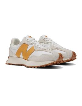 Zapatilla Mujer New Balance 327 Blanco Mostaza