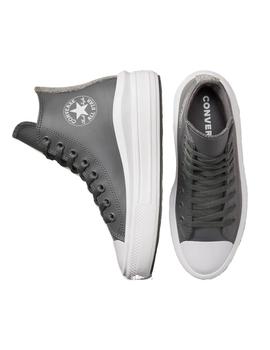 Zapatilla Mujer Converse Move Hi  Piel Gris