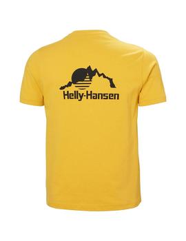 Camiseta Hombre Helly Hansen YU Patch Mostaza