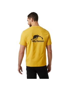Camiseta Hombre Helly Hansen YU Patch Mostaza