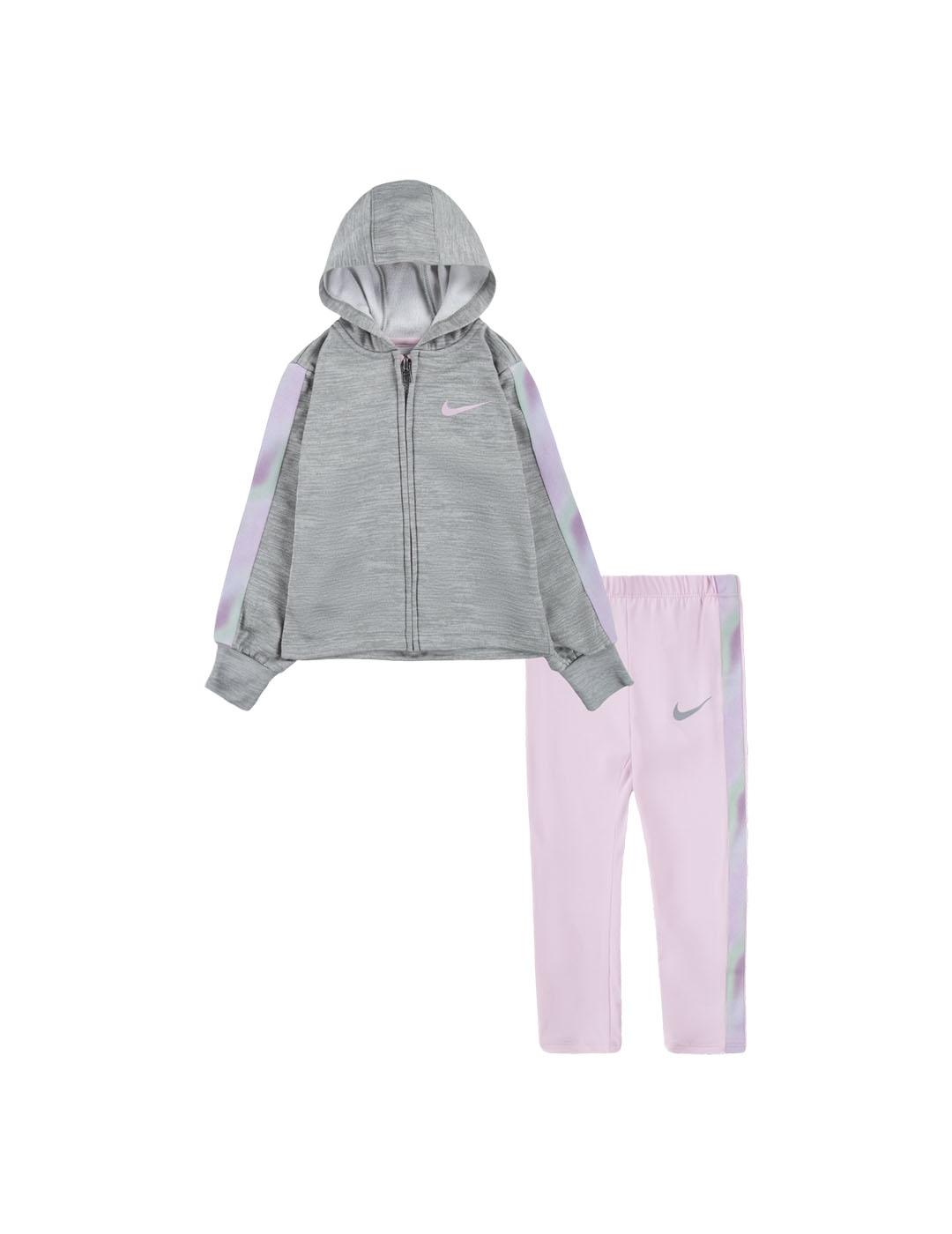 Chandal Niña Nike Therma-Fit Legging Gris Rosa