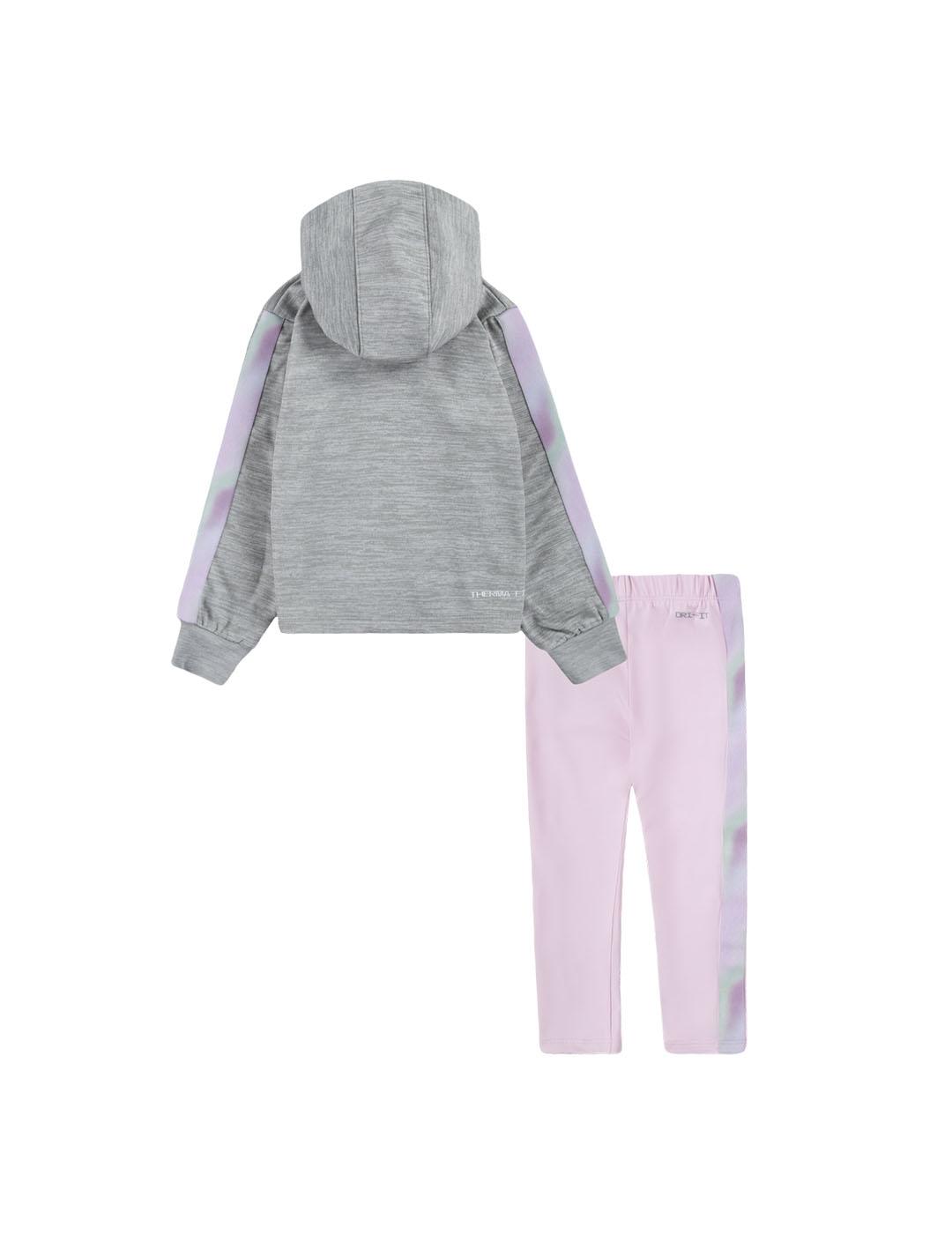 Chandal Niña Nike Therma-Fit Legging  Gris Rosa