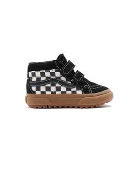 Zapatilla Baby Vans Sk8-Mid V MTE-1 Negra cuadros