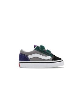 Zapatilla Baby Vans Old Skool V Gris Verde Negro A