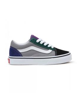 Zapatilla Niño Vans Old Skool Gris Verde Azul