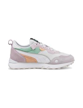 Zapatilla Mujer Puma Rider FV Blanca Lila Verde Na