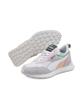 Zapatilla Mujer Puma Rider FV Blanca Lila Verde Na