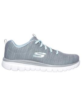 Zapatilla Mujer Skechers Graceful Tw Gris Verde