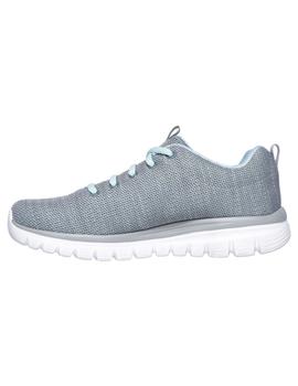 Zapatilla Mujer Skechers Graceful Tw Gris Verde