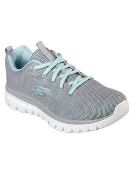 Zapatilla Mujer Skechers Graceful Tw Gris Verde