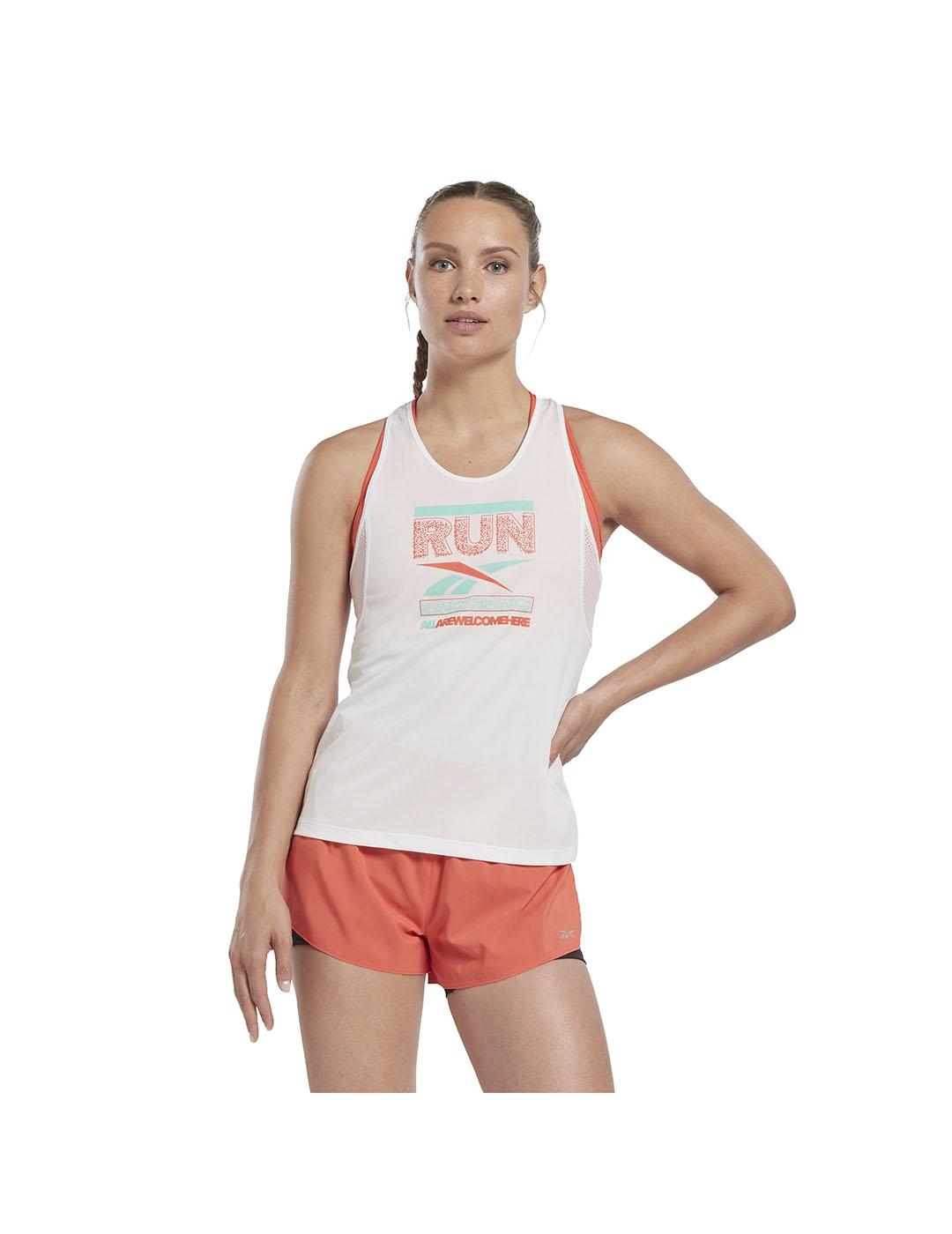 Camiseta Mujer Reebok Run Graphic Blanco