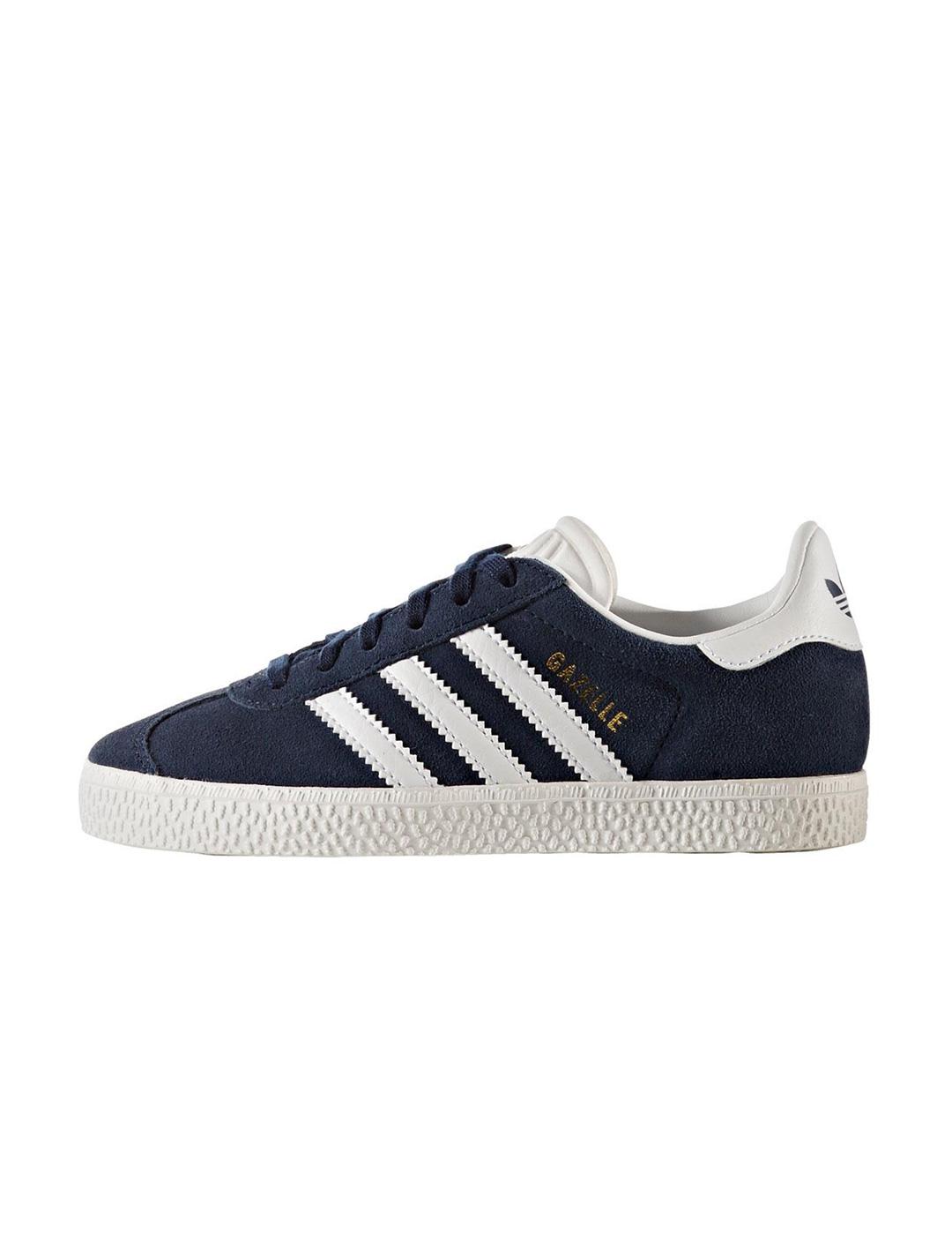 Zapatillas adidas gazelle cf i blanco azul de bebé.