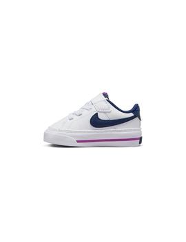 Zapatilla Baby Nike Court Legacy Blanco Marino