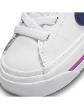 Zapatilla Baby Nike Court Legacy Blanco Marino