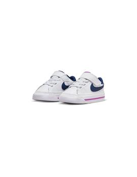 Zapatilla Baby Nike Court Legacy Blanco Marino