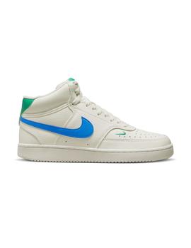 Zapatilla Hombre Nike Court Vision Mid Blanca Azul