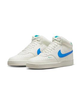 Zapatilla Hombre Nike Court Vision Mid Blanca Azul