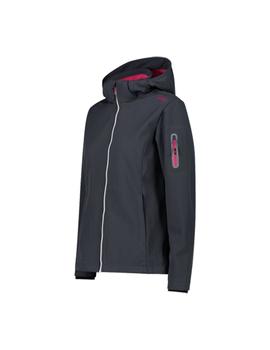 Cazadora Mujer CMP Zip Hood Gris/Rosa