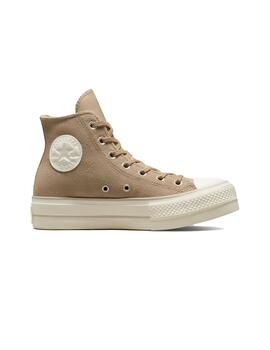 Zapatilla Mujer Converse Platform Suede Serraje Camel