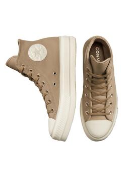 Zapatilla Mujer Converse Platform Suede Serraje Camel