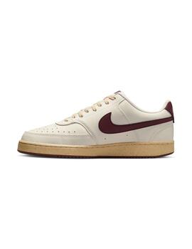 Zapatilla Nike Hombre Court vision blanco granate