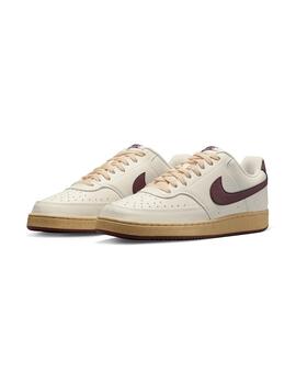 Zapatilla Nike Hombre Court vision blanco granate