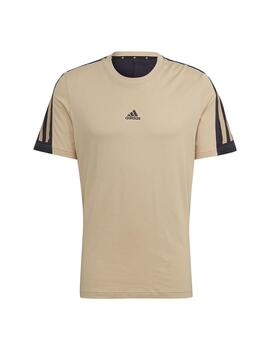 Camiseta Hombre adidas FI 3 Stripes Marrón/Negro