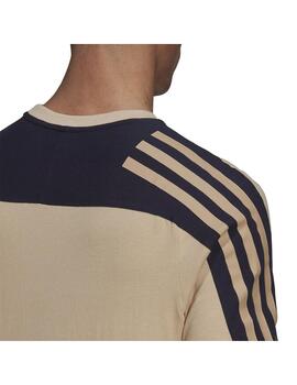 Camiseta Hombre adidas FI 3 Stripes Marrón/Negro
