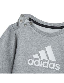 Conjunto Niño adidas Logo Gris/Negro